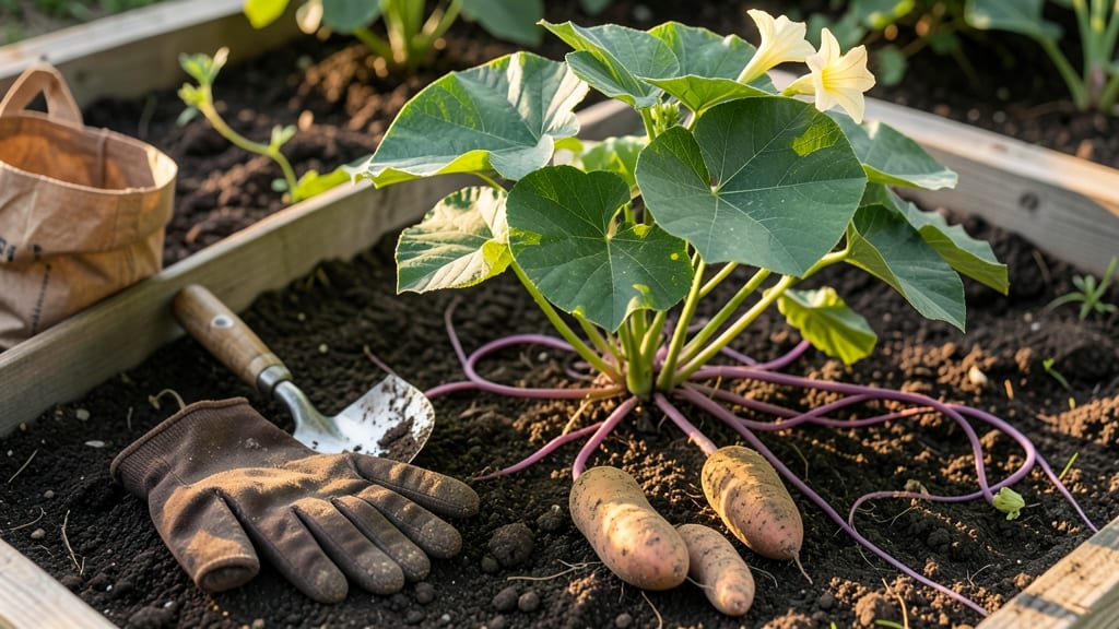 How Long to Harvest Sweet Potatoes: Skin Slips Easily & Stem Snaps Clean