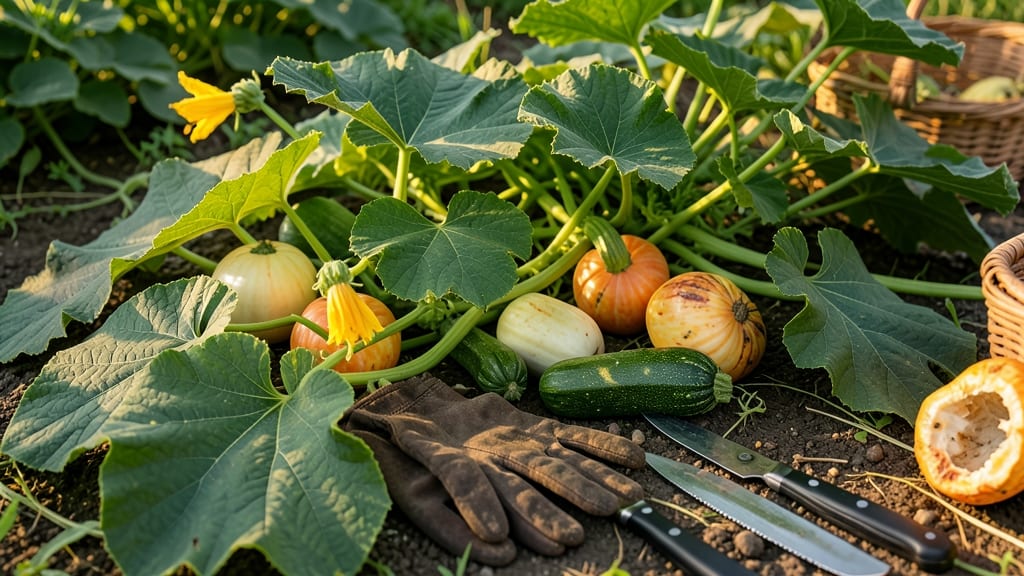 Squash Harvest Time: When Vines Die Back & Skin Turns Dull Yellow