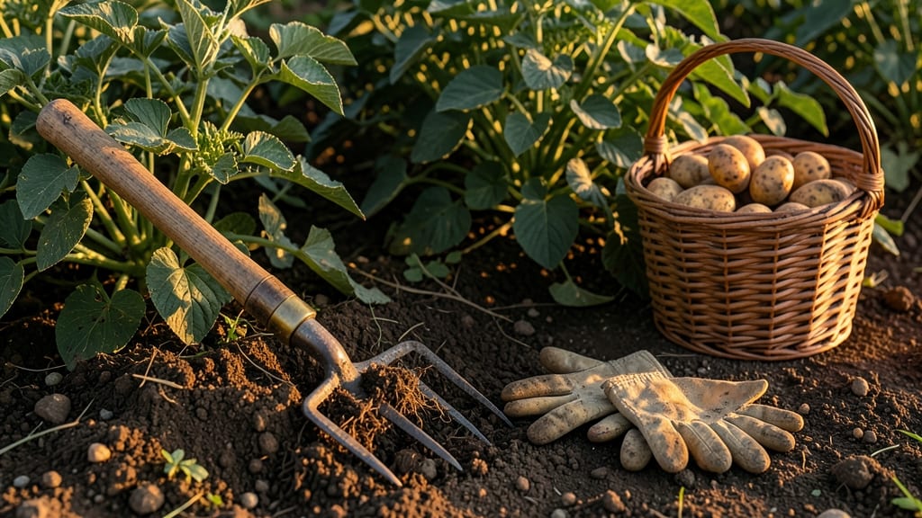 How to Know When to Harvest Potatoes: Skin Hardens But Soil Still Loosens Easily
