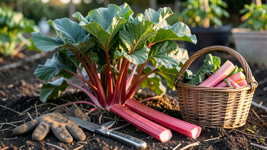 Harvest Time for Rhubarb: Stem Twist Test for Peak Tartness