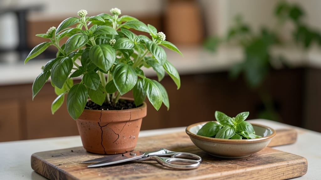 How to Harvest Fresh Basil: Pinch Leaves Right Before Blooming for Maximum Flavor