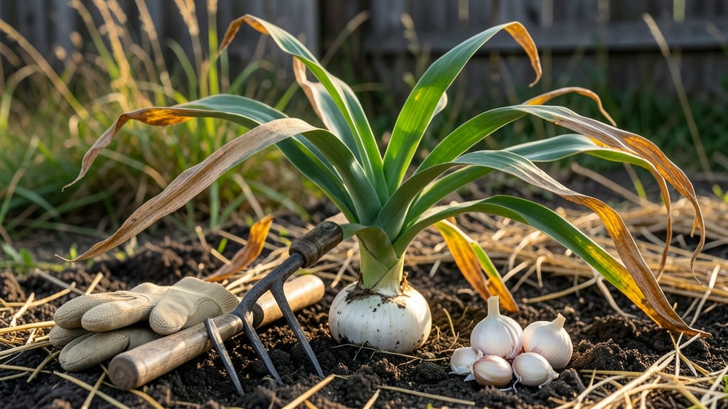 When to Harvest Garlic in NC: Leaf Browning & Flower Stalk Tricks for Perfect Curing